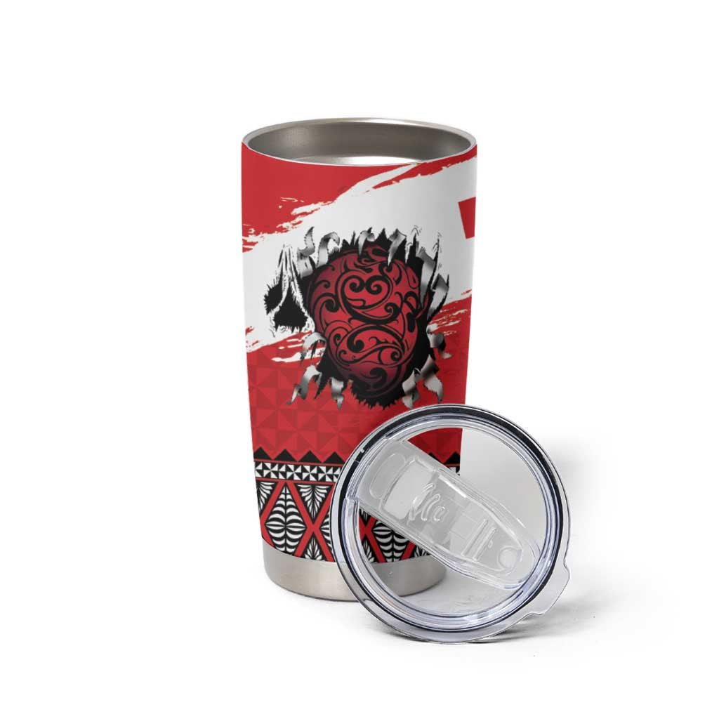 Tonga Heart Tribal Personalised Tumbler Cup Polynesian Patterns
