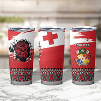 Tonga Heart Tribal Personalised Tumbler Cup Polynesian Patterns
