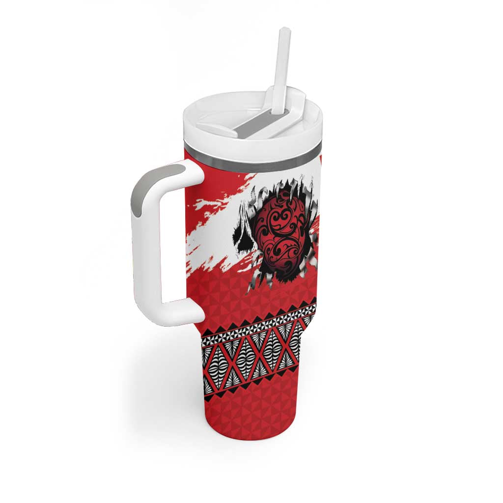 Tonga Heart Tribal Personalised Tumbler With Handle Polynesian Patterns