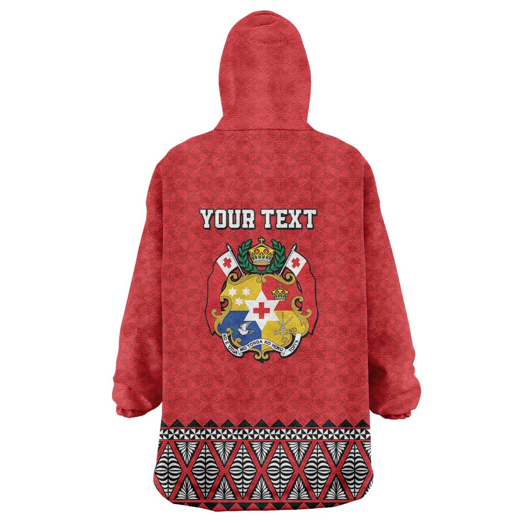 Tonga Heart Tribal Personalised Wearable Blanket Hoodie Polynesian Patterns