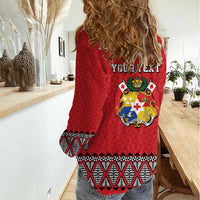 Tonga Heart Tribal Personalised Women Casual Shirt Polynesian Patterns