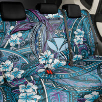 Personalised Hawaii Tribal Humpback Whale Back Car Seat Cover Polu Hibiscus Seamless Pattern