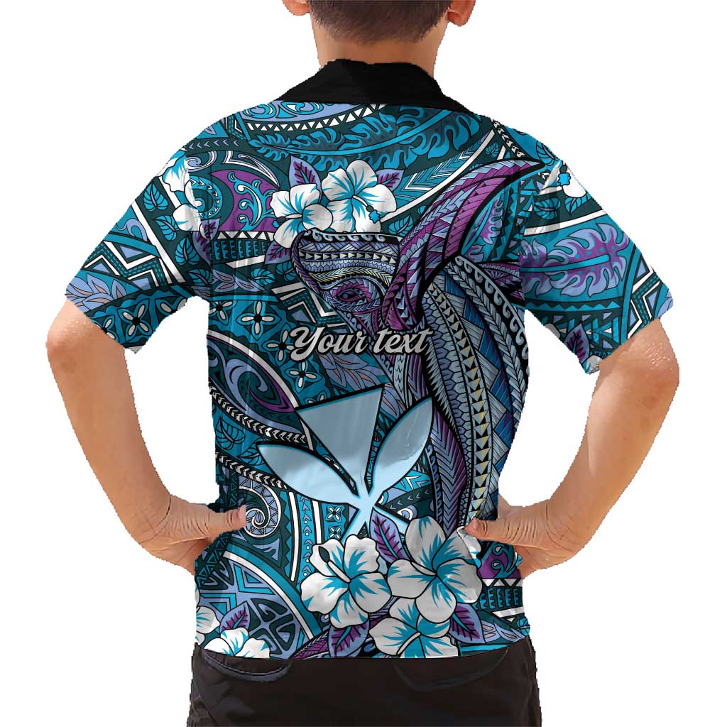 Personalised Hawaii Tribal Humpback Whale Family Matching Tank Maxi Dress and Hawaiian Shirt Polu Hibiscus Seamless Pattern LT9 - Polynesian Pride