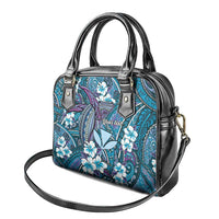 Personalised Hawaii Tribal Humpback Whale Shoulder Handbag Polu Hibiscus Seamless Pattern