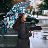 Personalised Hawaii Tribal Humpback Whale Umbrella Polu Hibiscus Seamless Pattern