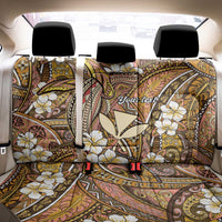 Personalised Hawaii Tribal Humpback Whale Back Car Seat Cover Melemele Hibiscus Seamless Pattern