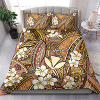 Personalised Hawaii Tribal Humpback Whale Bedding Set Melemele Hibiscus Seamless Pattern