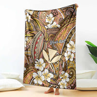 Personalised Hawaii Tribal Humpback Whale Blanket Melemele Hibiscus Seamless Pattern