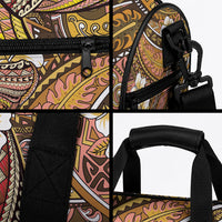 Personalised Hawaii Tribal Humpback Whale Duffle Bag Melemele Hibiscus Seamless Pattern LT9 - Polynesian Pride