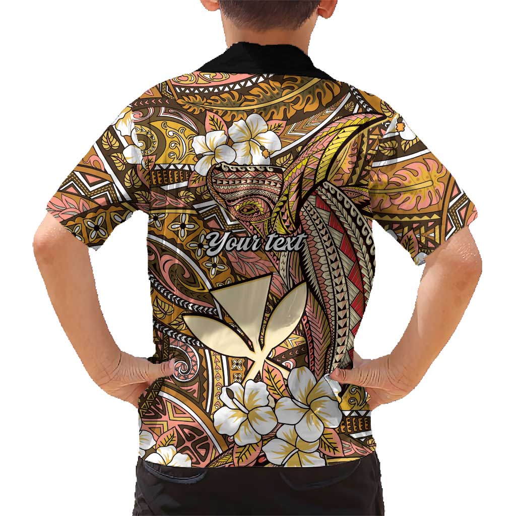 Personalised Hawaii Tribal Humpback Whale Family Matching Puletasi and Hawaiian Shirt Melemele Hibiscus Seamless Pattern