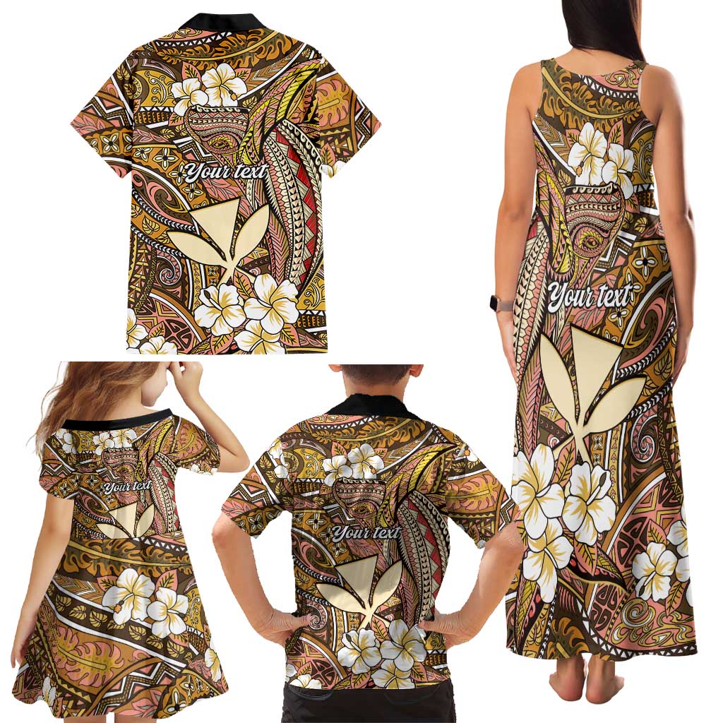 Personalised Hawaii Tribal Humpback Whale Family Matching Tank Maxi Dress and Hawaiian Shirt Melemele Hibiscus Seamless Pattern LT9 - Polynesian Pride