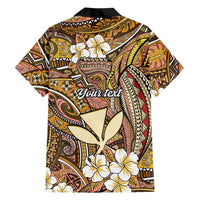 Personalised Hawaii Tribal Humpback Whale Hawaiian Shirt Melemele Hibiscus Seamless Pattern