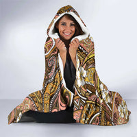 Personalised Hawaii Tribal Humpback Whale Hooded Blanket Melemele Hibiscus Seamless Pattern