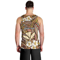 Personalised Hawaii Tribal Humpback Whale Men Tank Top Melemele Hibiscus Seamless Pattern