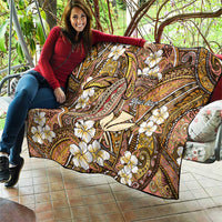 Personalised Hawaii Tribal Humpback Whale Quilt Melemele Hibiscus Seamless Pattern