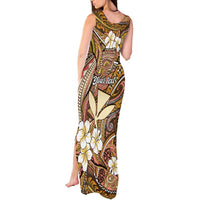 Personalised Hawaii Tribal Humpback Whale Tank Maxi Dress Melemele Hibiscus Seamless Pattern