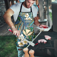 Personalised Hawaii Tribal Humpback Whale Apron Omaomao Hibiscus Seamless Pattern