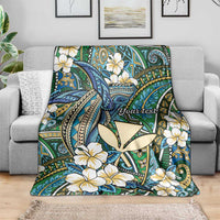 Personalised Hawaii Tribal Humpback Whale Blanket Omaomao Hibiscus Seamless Pattern