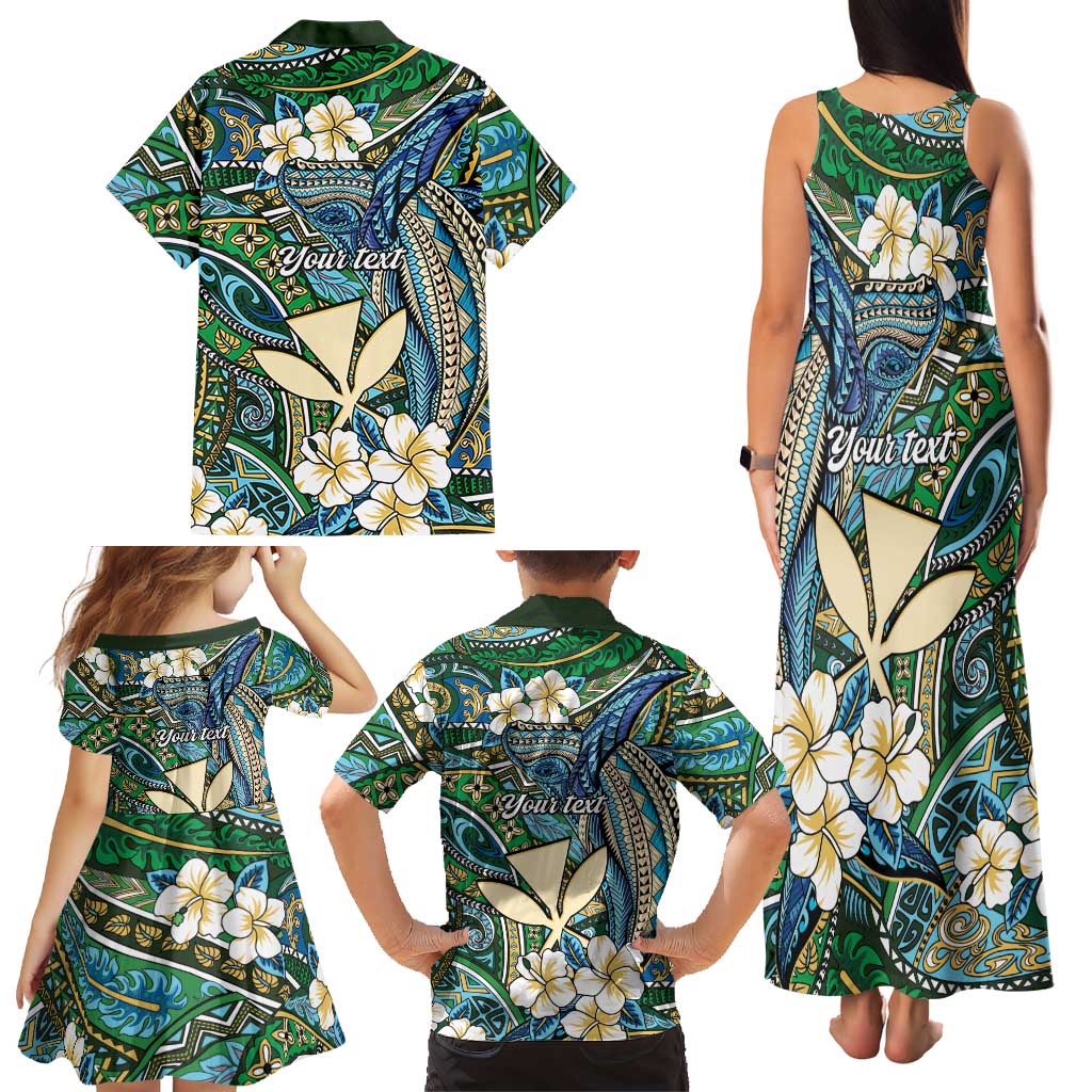 Personalised Hawaii Tribal Humpback Whale Family Matching Tank Maxi Dress and Hawaiian Shirt Omaomao Hibiscus Seamless Pattern LT9 - Polynesian Pride