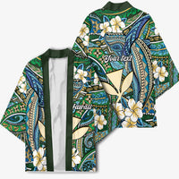 Personalised Hawaii Tribal Humpback Whale Kimono Omaomao Hibiscus Seamless Pattern
