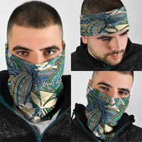 Personalised Hawaii Tribal Humpback Whale Neck Gaiter Omaomao Hibiscus Seamless Pattern