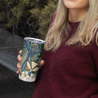 Personalised Hawaii Tribal Humpback Whale Tumbler Cup Omaomao Hibiscus Seamless Pattern