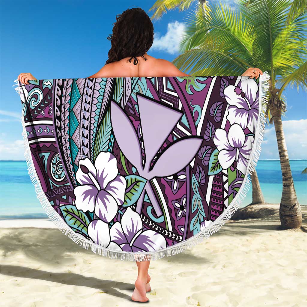 Personalised Hawaii Tribal Humpback Whale Beach Blanket Poni Hibiscus Seamless Pattern