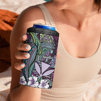 Personalised Hawaii Tribal Humpback Whale 4 in 1 Can Cooler Tumbler Poni Hibiscus Seamless Pattern