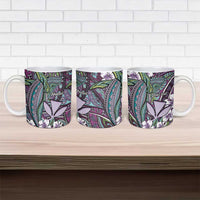 Personalised Hawaii Tribal Humpback Whale Ceramic Mug Poni Hibiscus Seamless Pattern