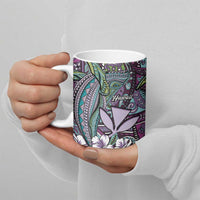 Personalised Hawaii Tribal Humpback Whale Ceramic Mug Poni Hibiscus Seamless Pattern