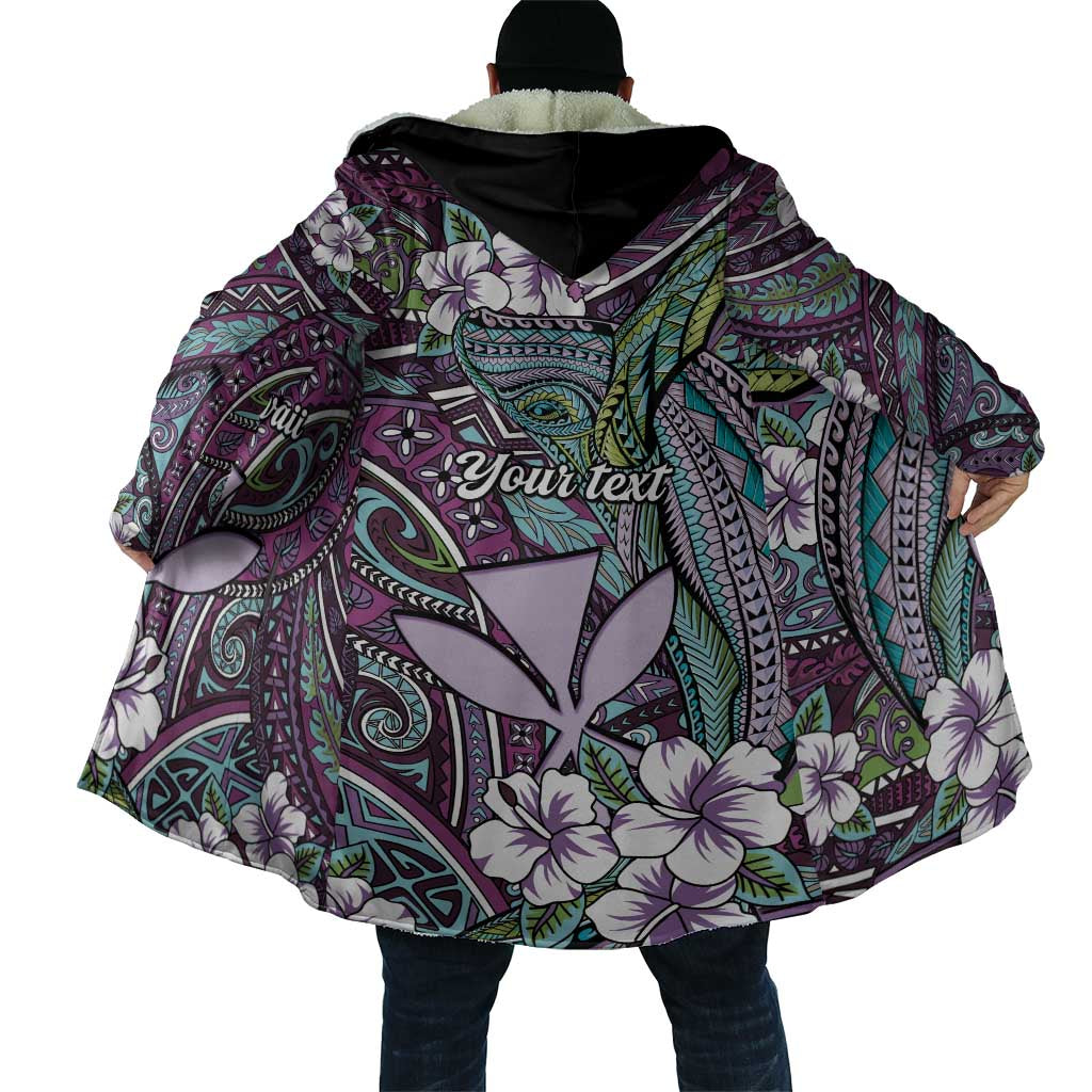 Personalised Hawaii Tribal Humpback Whale Cloak Poni Hibiscus Seamless Pattern