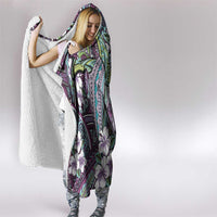 Personalised Hawaii Tribal Humpback Whale Hooded Blanket Poni Hibiscus Seamless Pattern