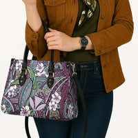 Personalised Hawaii Tribal Humpback Whale Leather Bag Poni Hibiscus Seamless Pattern