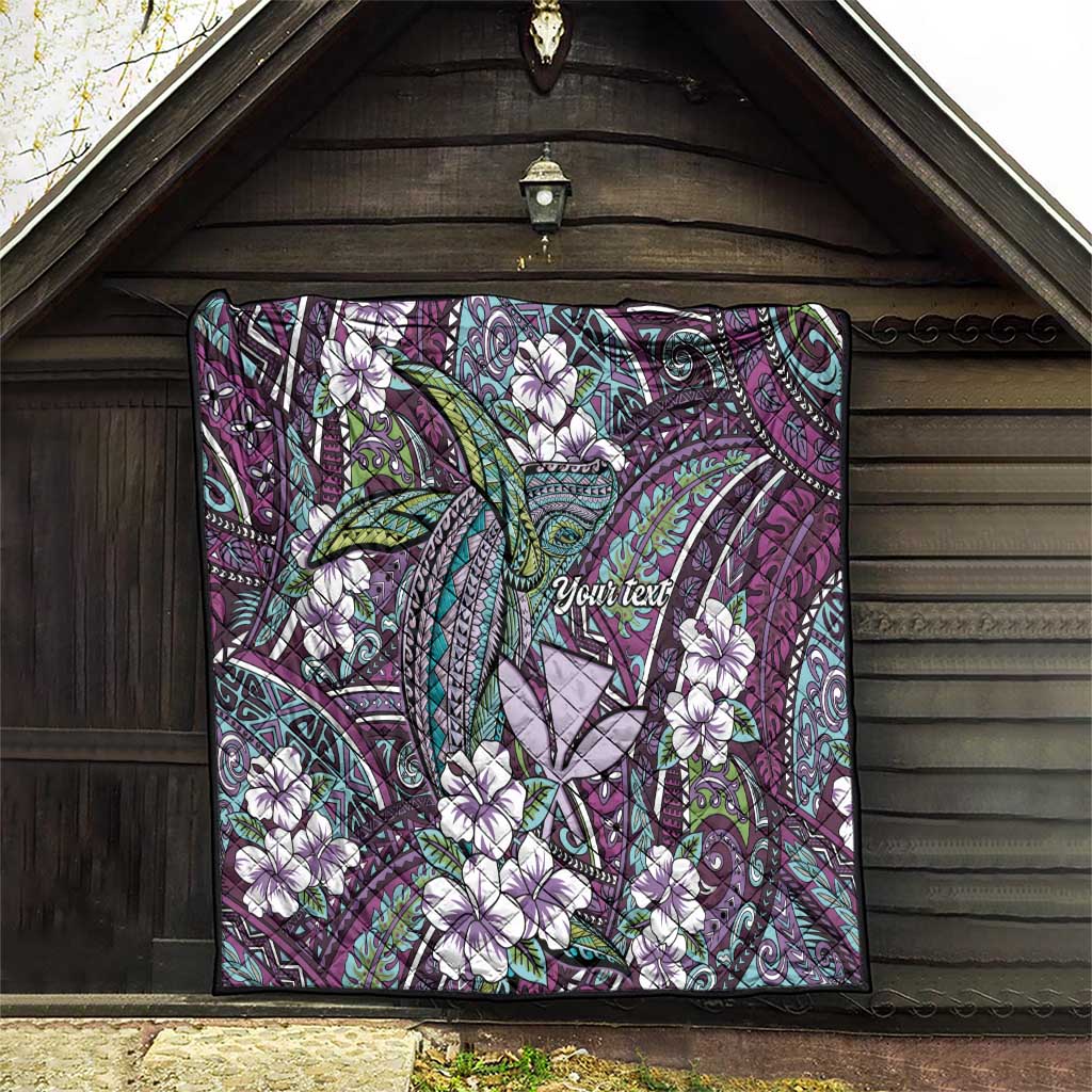Personalised Hawaii Tribal Humpback Whale Quilt Poni Hibiscus Seamless Pattern