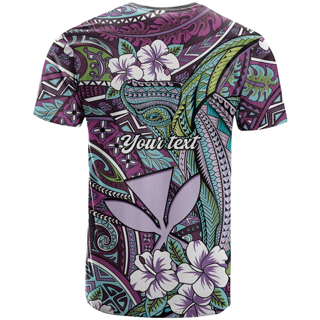 Personalised Hawaii Tribal Humpback Whale T Shirt Poni Hibiscus Seamless Pattern