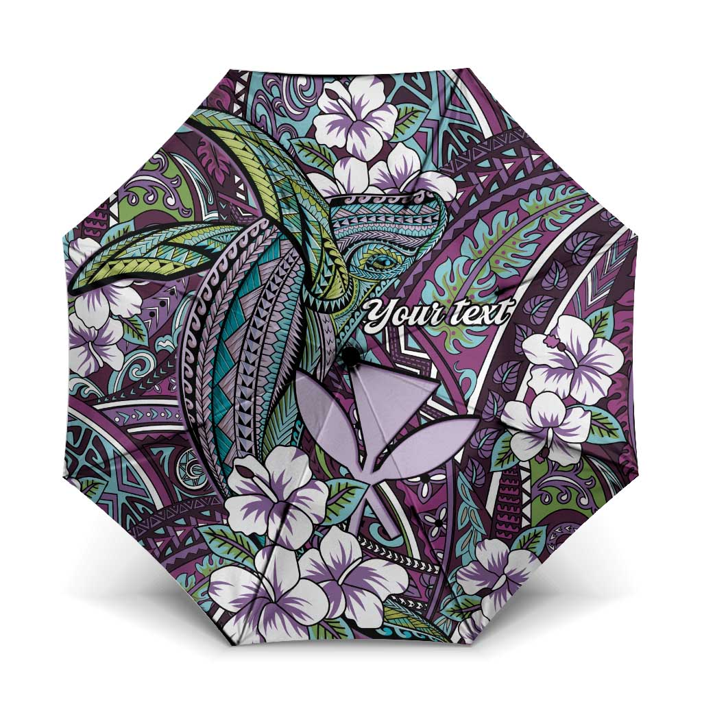 Personalised Hawaii Tribal Humpback Whale Umbrella Poni Hibiscus Seamless Pattern