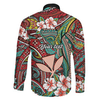 Personalised Hawaii Tribal Humpback Whale Family Matching Mermaid Dress and Hawaiian Shirt Ulaula Hibiscus Seamless Pattern LT9 - Polynesian Pride