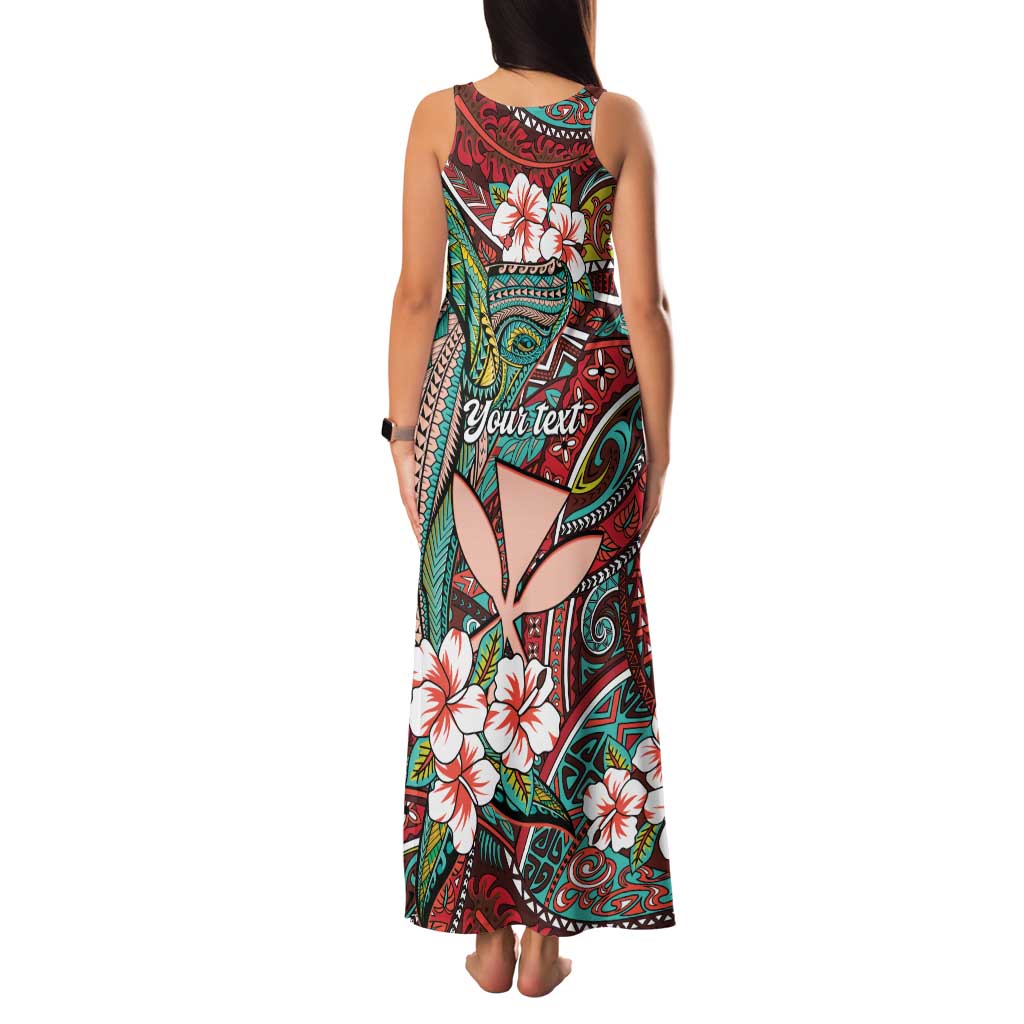 Personalised Hawaii Tribal Humpback Whale Family Matching Tank Maxi Dress and Hawaiian Shirt Ulaula Hibiscus Seamless Pattern LT9 - Polynesian Pride