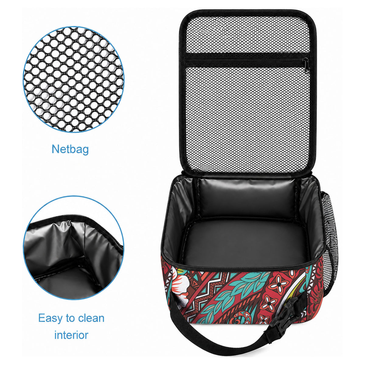 Personalised Hawaii Tribal Humpback Whale Lunch Bag Ulaula Hibiscus Seamless Pattern LT9 - Polynesian Pride