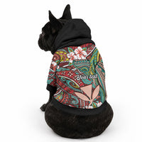 Personalised Hawaii Tribal Humpback Whale Pet Hoodie Ulaula Hibiscus Seamless Pattern LT9 - Polynesian Pride