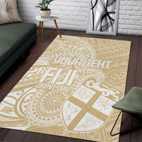 Custom Indo Fijians Area Rug Fiji ke Hindustani Polyneisan Paisley Beige Style