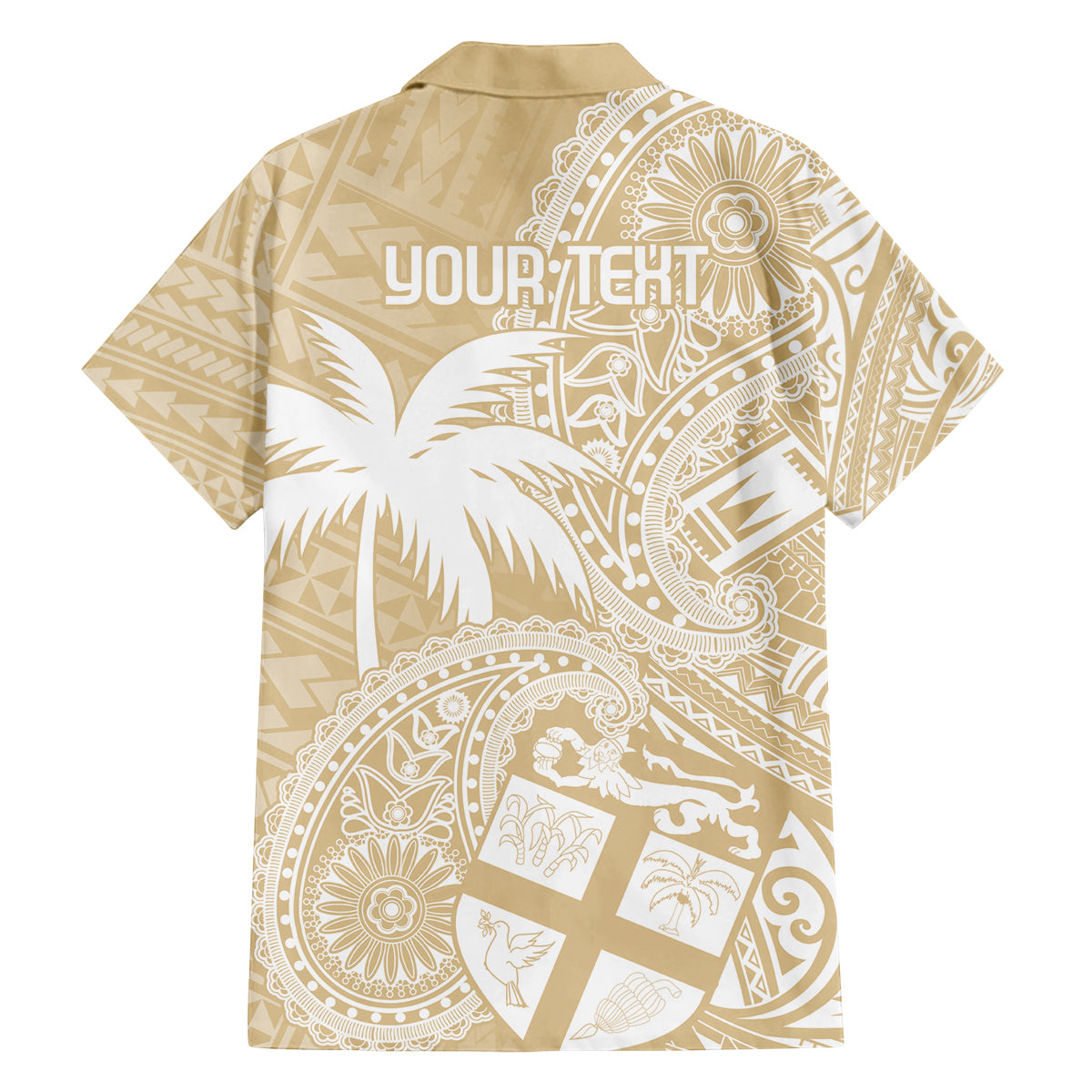 Custom Indo Fijians Family Matching Off The Shoulder Long Sleeve Dress and Hawaiian Shirt Fiji ke Hindustani Polyneisan Paisley Beige Style LT9 - Polynesian Pride