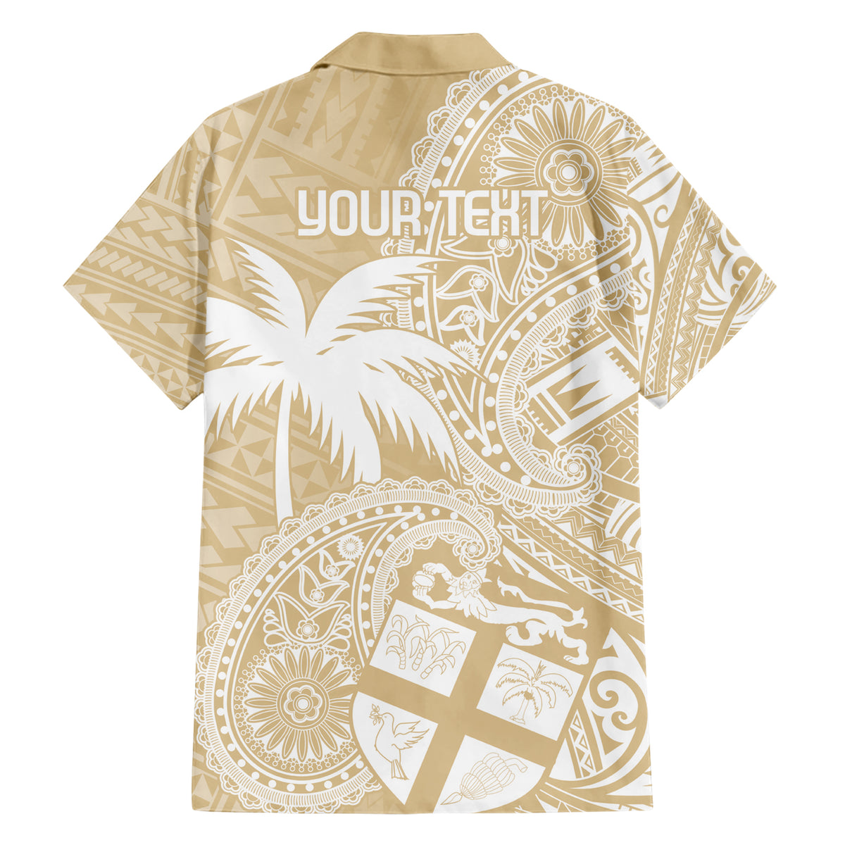 Custom Indo Fijians Family Matching Short Sleeve Bodycon Dress and Hawaiian Shirt Fiji ke Hindustani Polyneisan Paisley Beige Style