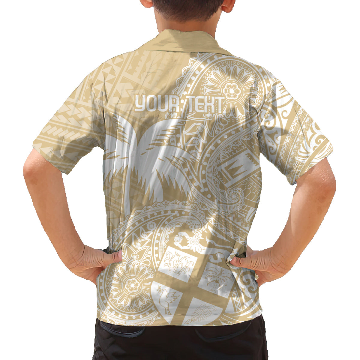 Custom Indo Fijians Family Matching Summer Maxi Dress and Hawaiian Shirt Fiji ke Hindustani Polyneisan Paisley Beige Style LT9 - Polynesian Pride