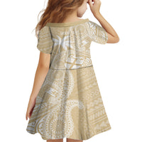 Custom Indo Fijians Family Matching Summer Maxi Dress and Hawaiian Shirt Fiji ke Hindustani Polyneisan Paisley Beige Style LT9 - Polynesian Pride