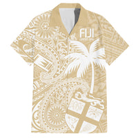 Custom Indo Fijians Family Matching Summer Maxi Dress and Hawaiian Shirt Fiji ke Hindustani Polyneisan Paisley Beige Style LT9 Dad's Shirt - Short Sleeve Beige - Polynesian Pride