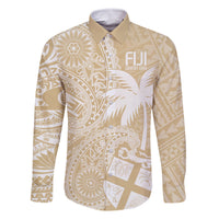 Custom Indo Fijians Family Matching Summer Maxi Dress and Hawaiian Shirt Fiji ke Hindustani Polyneisan Paisley Beige Style LT9 Dad's Shirt - Long Sleeve Beige - Polynesian Pride