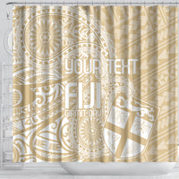 Custom Indo Fijians Shower Curtain Fiji ke Hindustani Polyneisan Paisley Beige Style