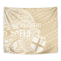 Custom Indo Fijians Tapestry Fiji ke Hindustani Polyneisan Paisley Beige Style
