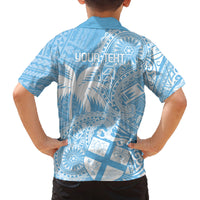 Custom Indo Fijians Family Matching Puletasi and Hawaiian Shirt Fiji ke Hindustani Polyneisan Paisley Blue Style LT9 - Polynesian Pride